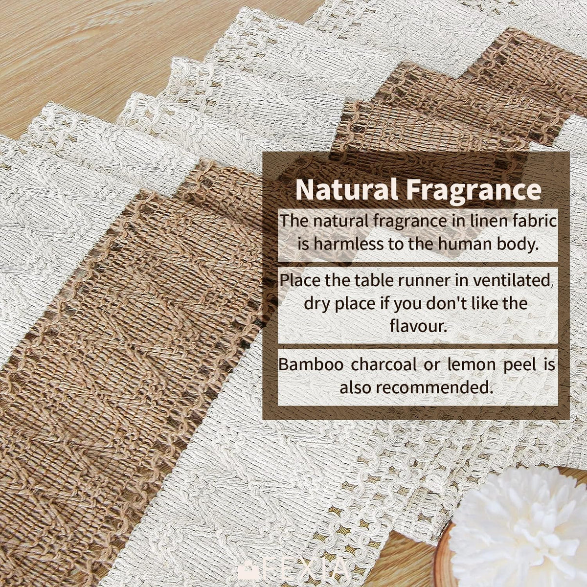 Boho Table Runner for Fall Home Decor 12x60 Rustic with Tassels (60 Foot)