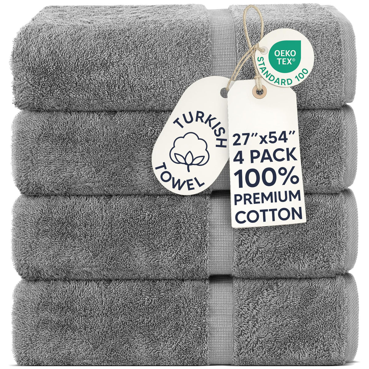 Chakir Turkish Linens 100% Cotton 4 (4 Count)