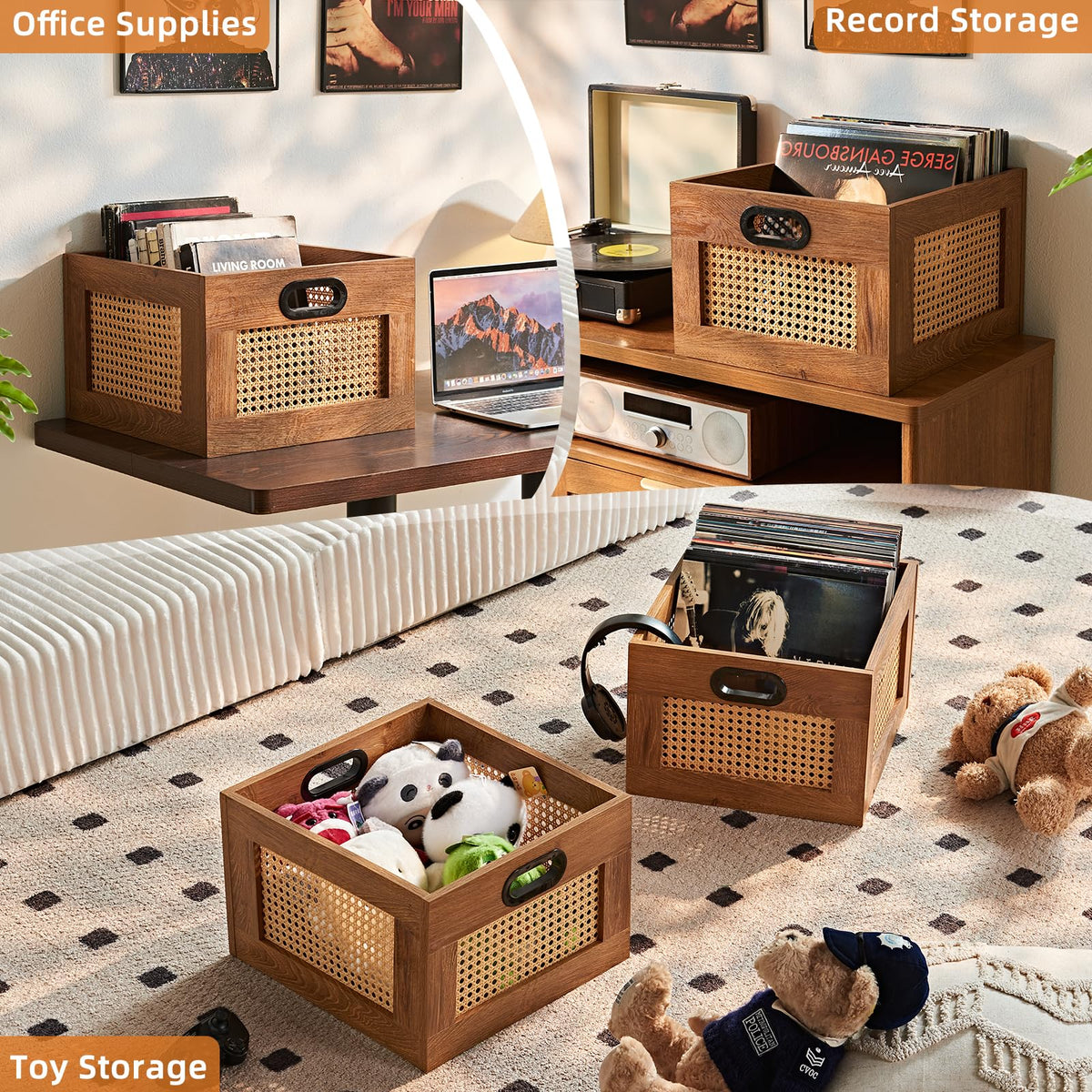 2 Pack Vinyl Record Storage Crates