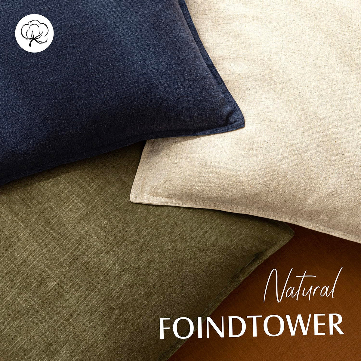 Pack of 2 Decorative Linen Soild Throw Pillow Covers Soft Accent Cushion Case Boho Farmhouse Neutral Pillowcase for Couch Sofa Bedroom Living Room Home Decor 20 x 20 Inch Natural Beige (2 Count)