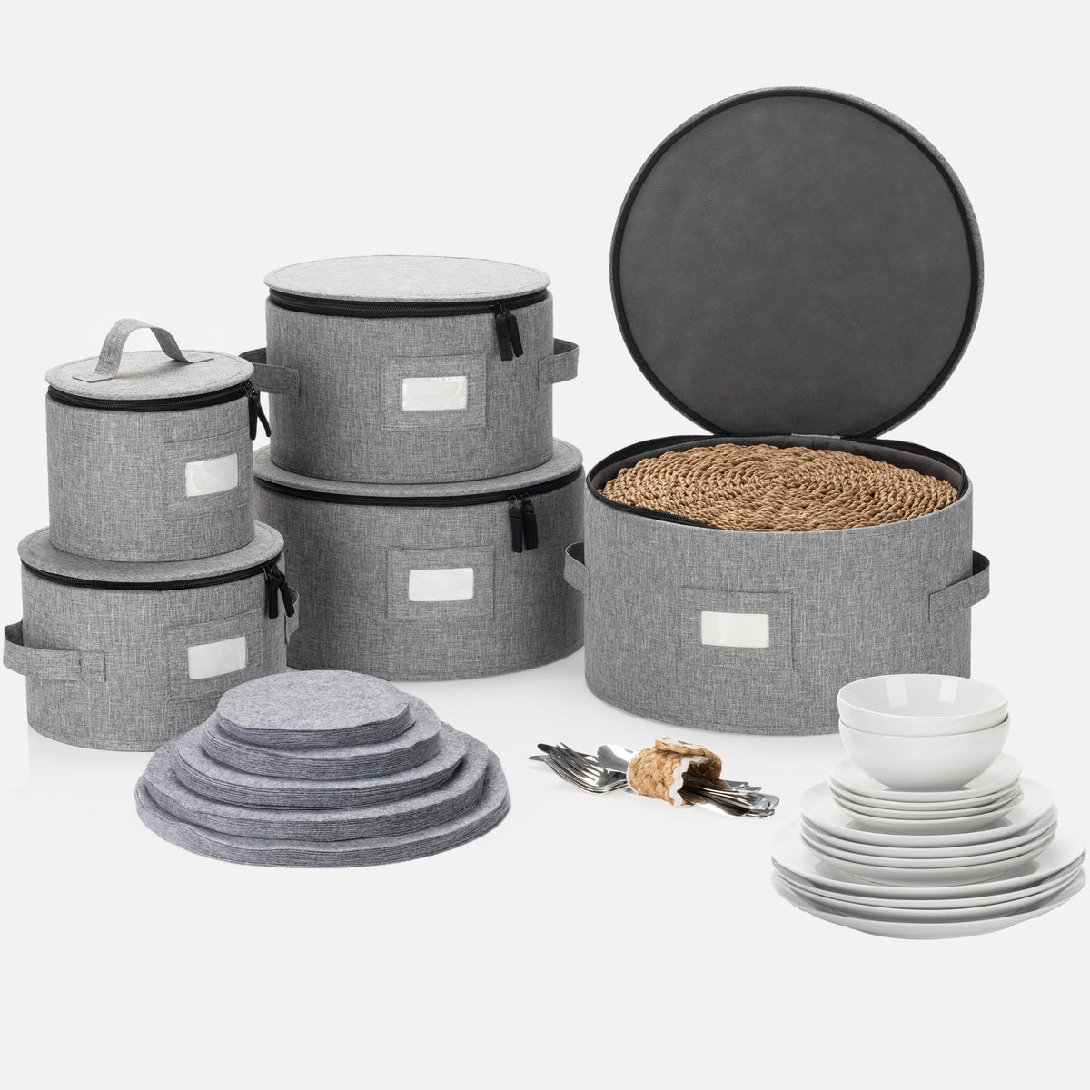 5PC China Storage Cases for Dinnerware