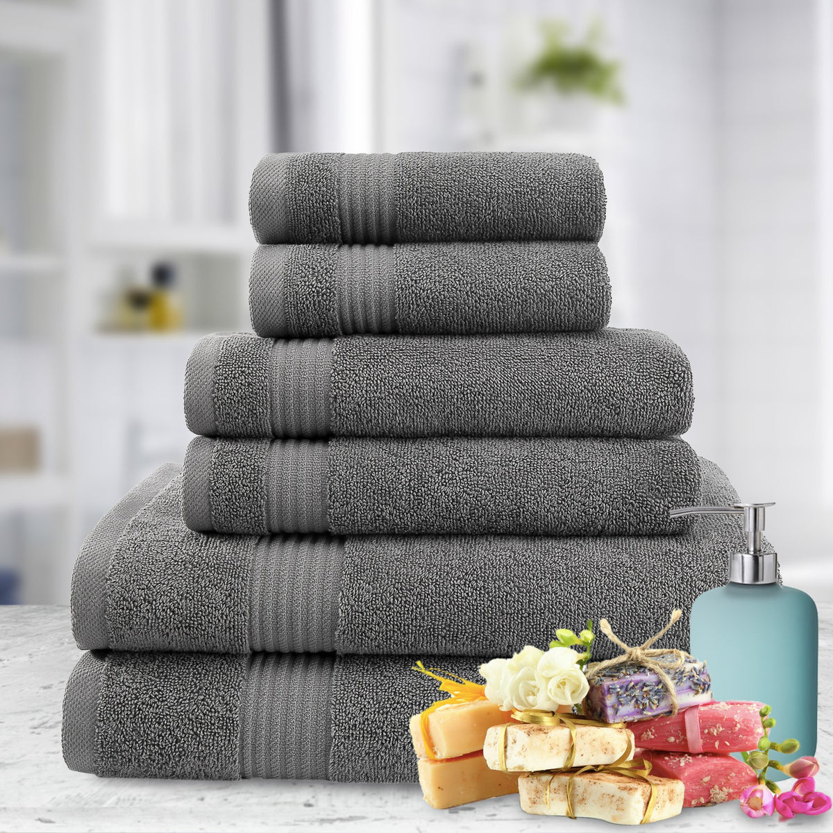 6 Piece Towel Set for Bathroom