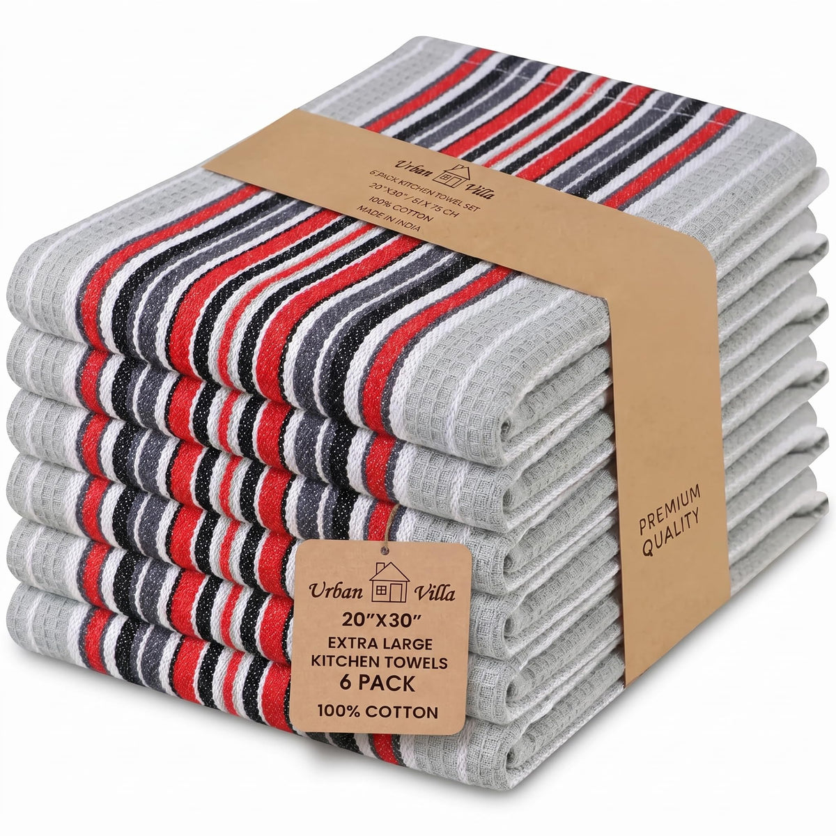 Kitchen Towels Cotton Dish Towels 20”x30” (6 Count)