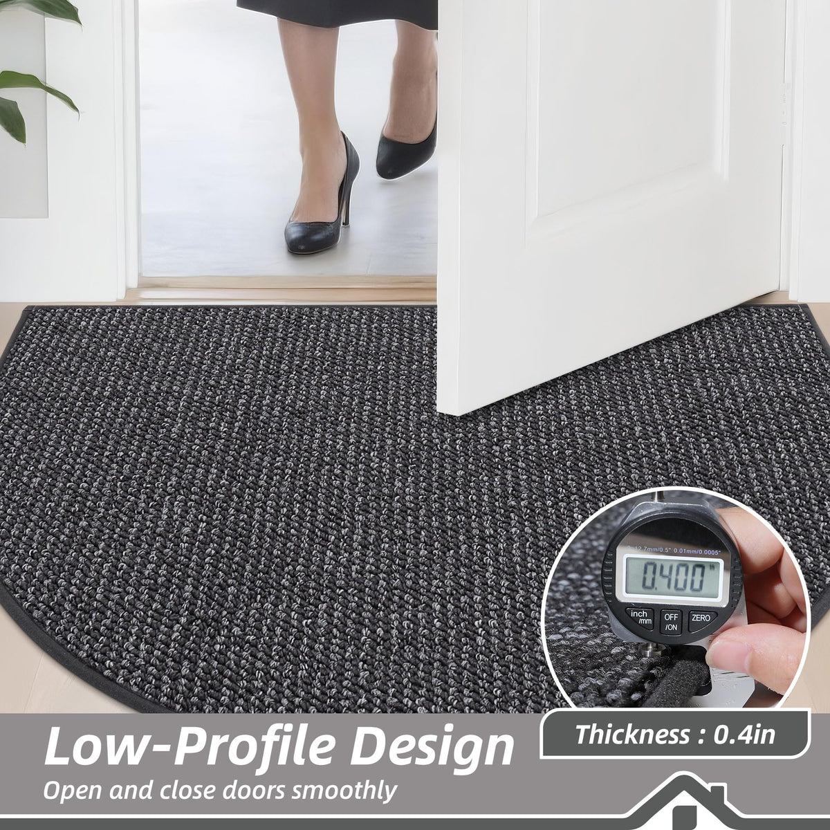Dirt Trapper Door Mat 36" x 60" Half Circle Non Slip (15 Sq Ft)