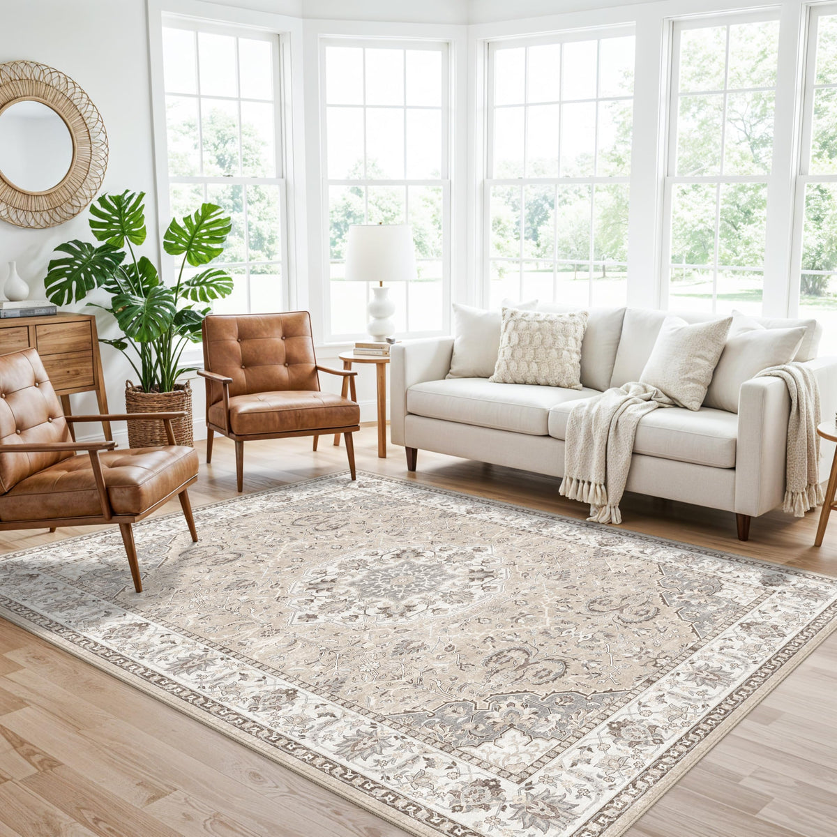 Washable 5x8 Living Room Area Rug (40 Sq Ft)