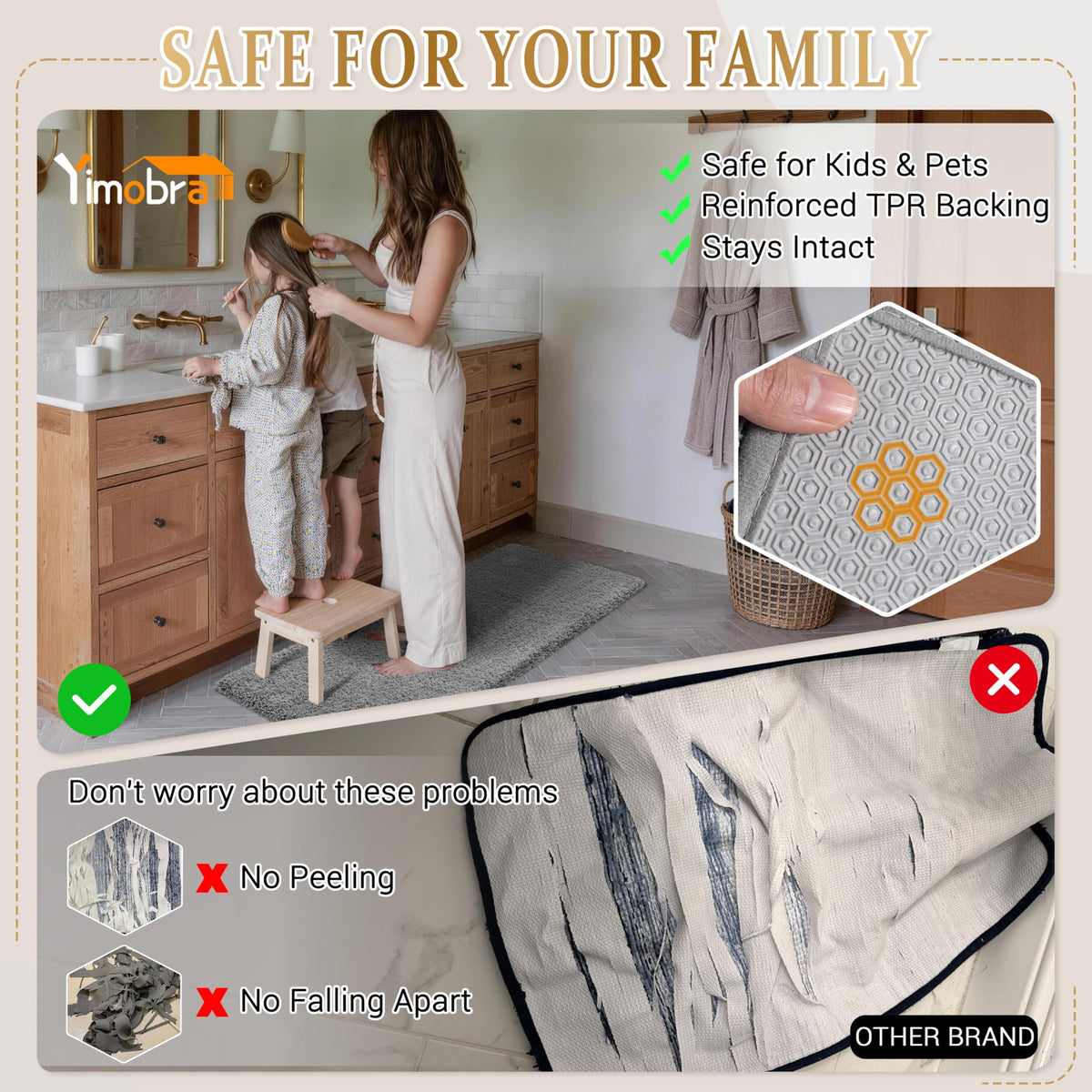 Bathroom Rugs Non Slip Washable 36X24