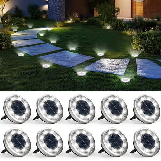 10 Pack Solar Ground Lights Outdoor (10 Count)