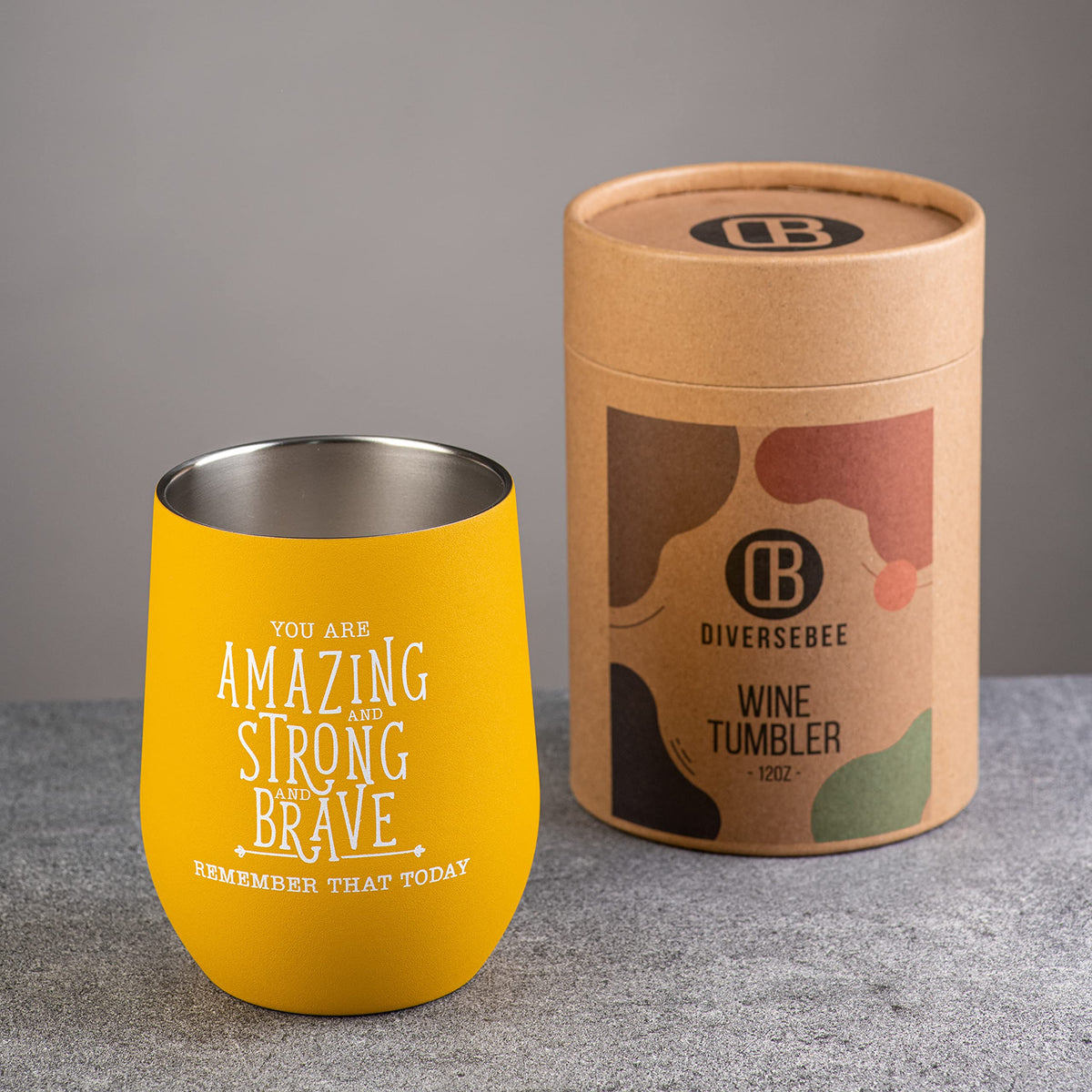 Insulated Wine Tumbler Cup with Lid 12 oz