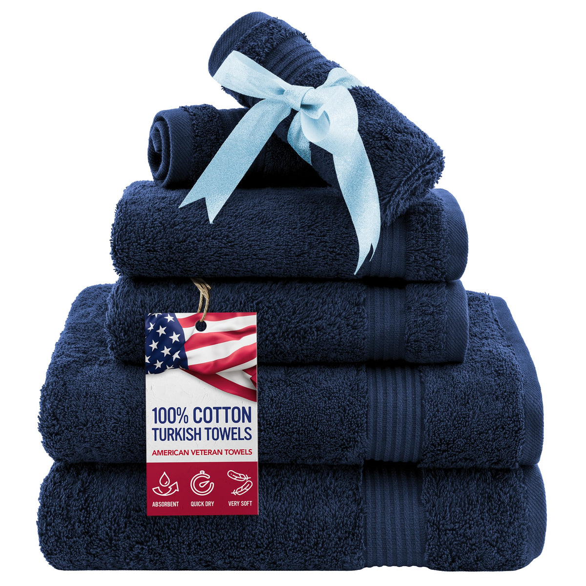 6 Piece Towel Set for Bathroom
