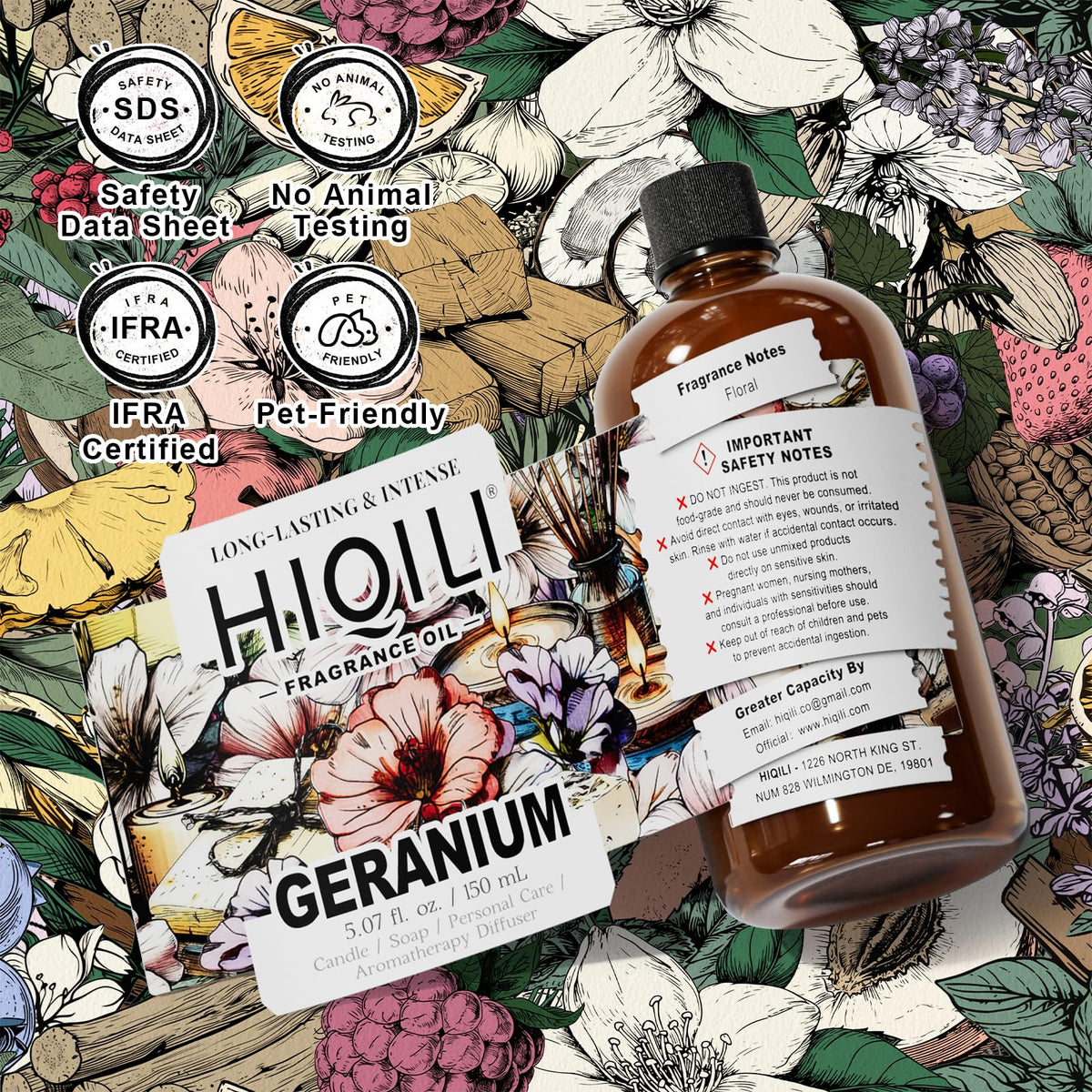 Geranium Fragrance Oil for Diffuser & Soap Making (5.07 Fl Oz)