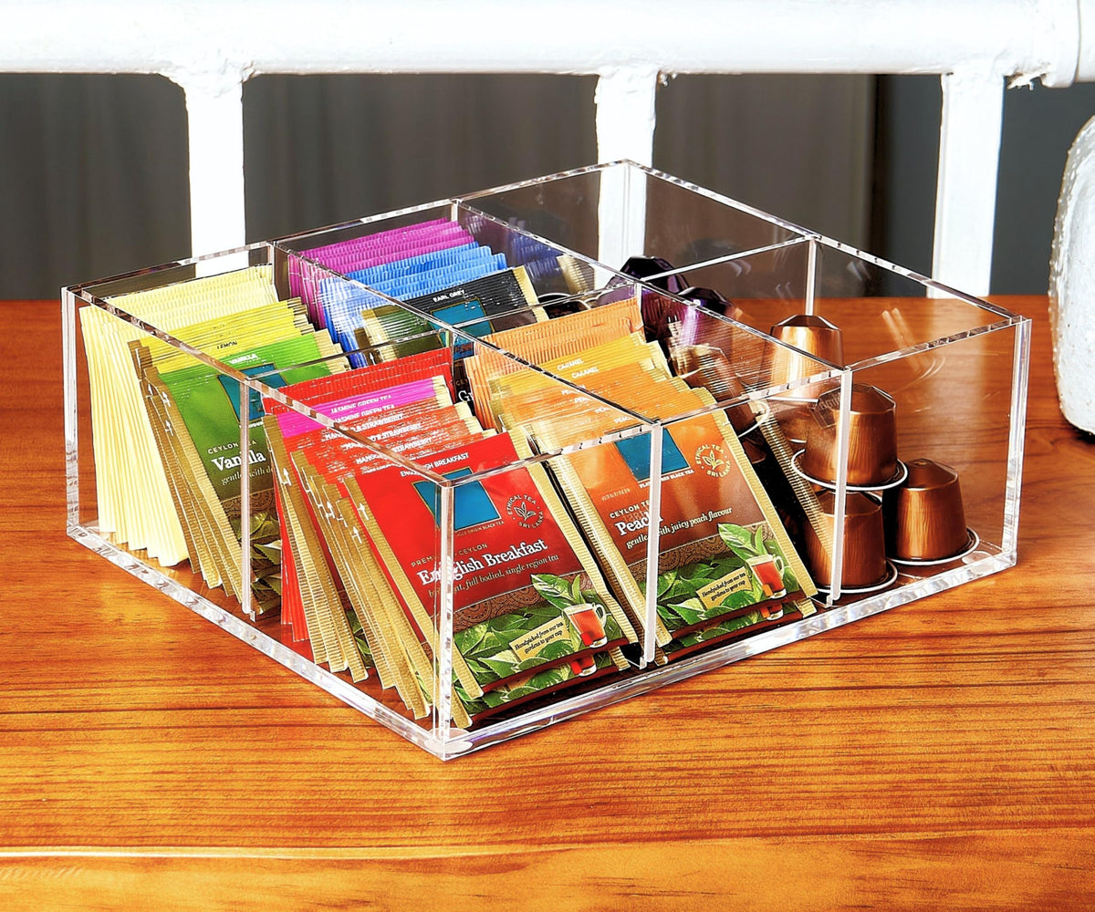 Heavy Duty Acrylic Tea Bag Organizer