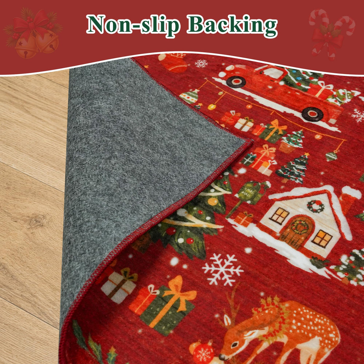 Christmas Runner Rug 2x5 for Hallway (10 Sq Ft)