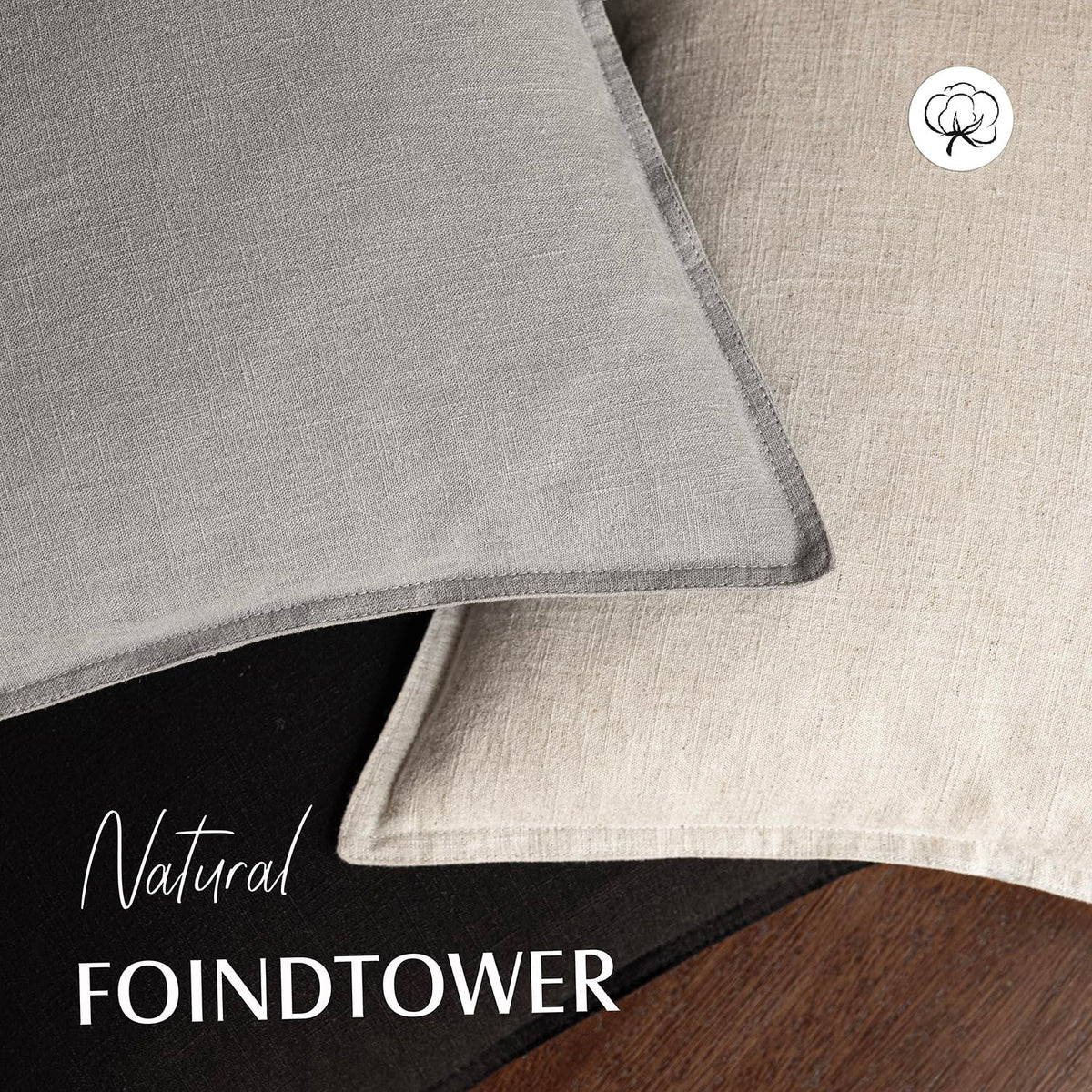 Pack of 2 Decorative Linen Solid Throw Pillow Covers Soft Accent Cushion Case Boho Farmhouse Pillowcase for Chair Couch Sofa Bedroom Living Room Home Decor 16 x 16 Inch Light Rustic Gray (2 Count)