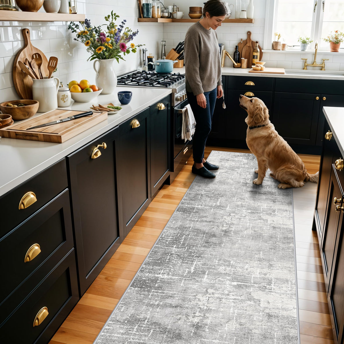 Washable 2x10 Kitchen Runner Rug (20 Sq Ft)