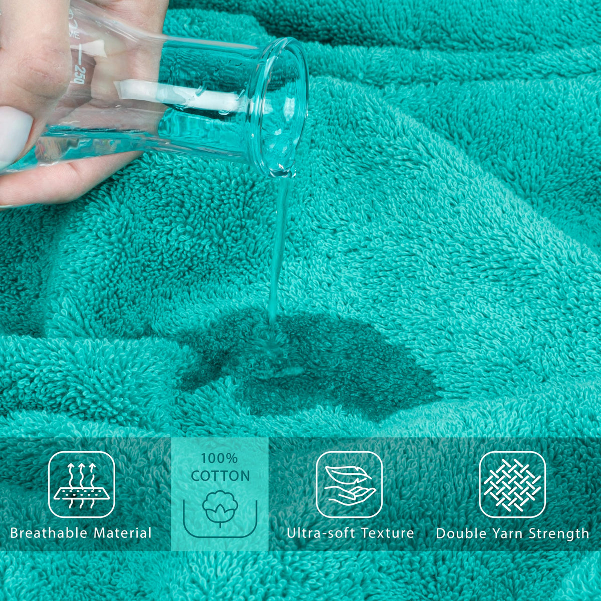 100% Cotton Hand Towels (4 Count)