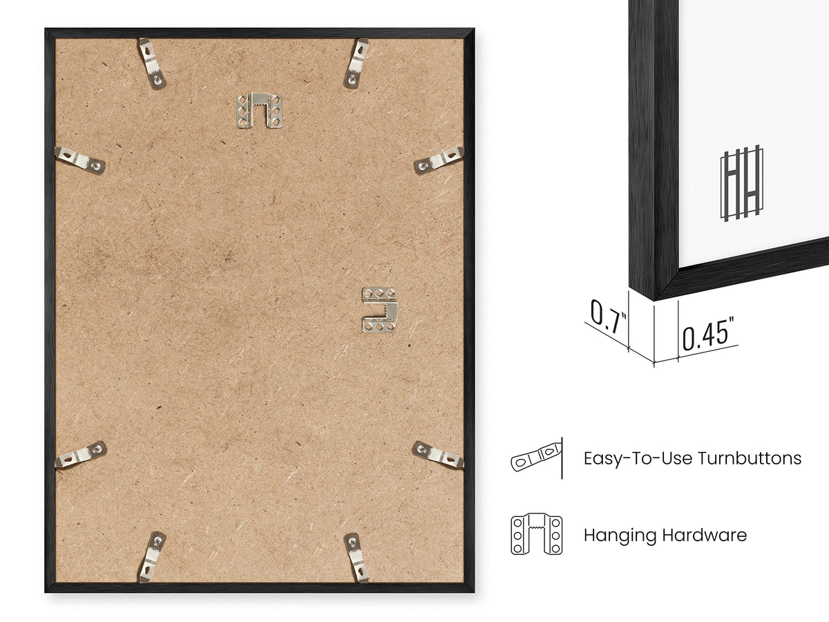 8.5x11 Black Metal Picture Frames (6 Count)