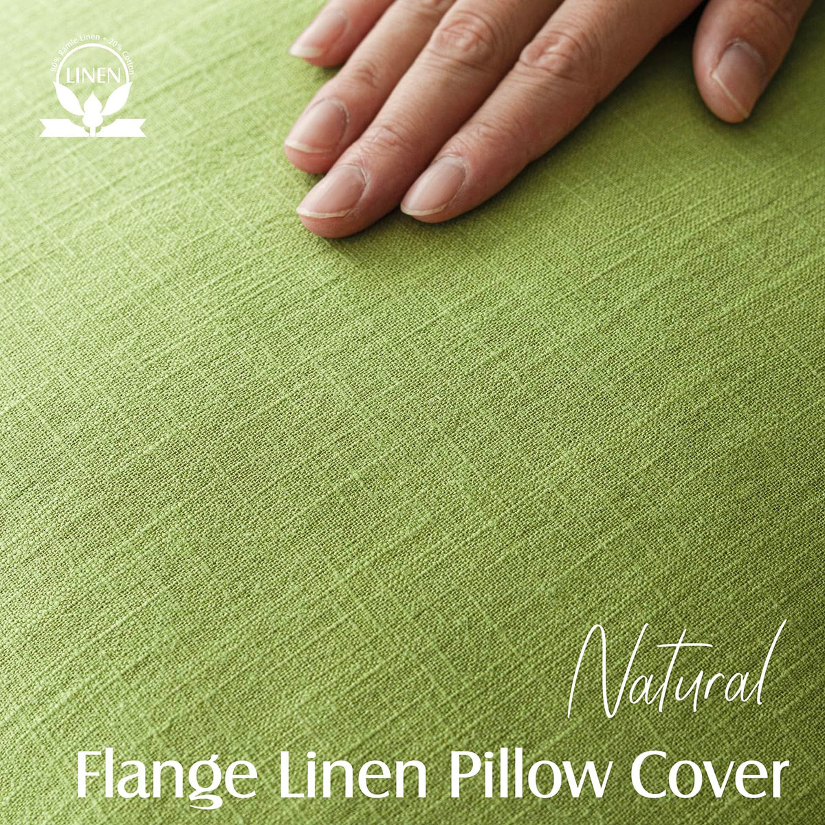 Pack of 2 Decorative Linen Solid Throw Pillow Covers Soft Accent Lumbar Cushion Case Boho Farmhouse Pillowcase for Chair Couch Sofa Bedroom Living Room Home Decor 12 x 20 Inch Lush Green (2 Count)