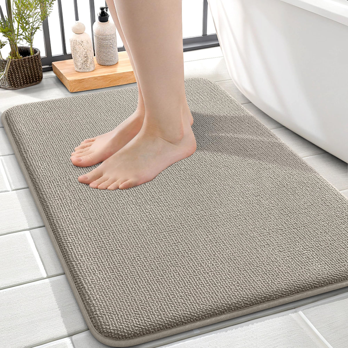 Memory Foam Small Bathroom Rug 24x16