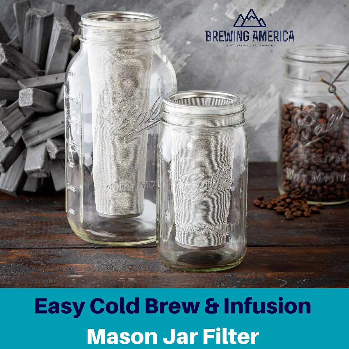 Cold Brew Filter for Mason Jar Wide Mouth Coffee Maker