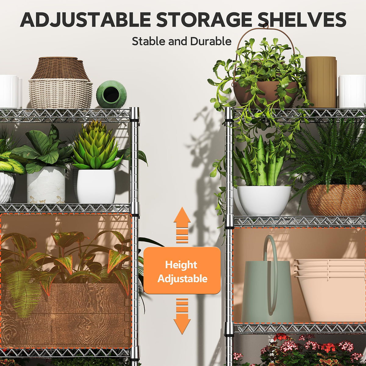 6 Tiers Storage Shelves Load 2100LBS
