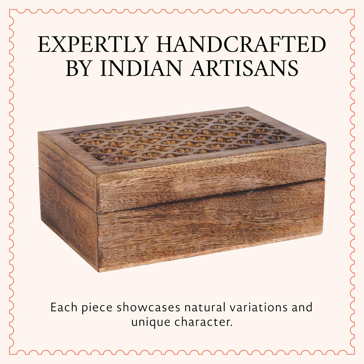 Trellis Mango Wood Storage Box