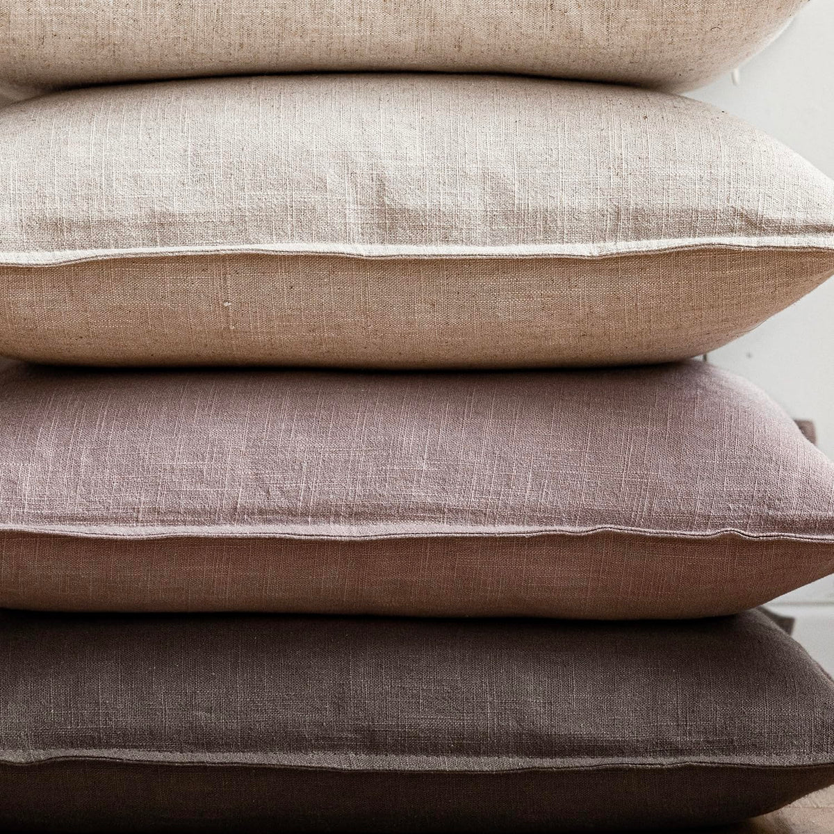 Set of 2 Decorative Linen Solid Throw Pillow Covers Soft Accent Euro Cushion Case Boho Farmhouse Pillowcase for Chair Couch Sofa Bedroom Living Room Home Decor 16 x 16 Inch Dusty Pink