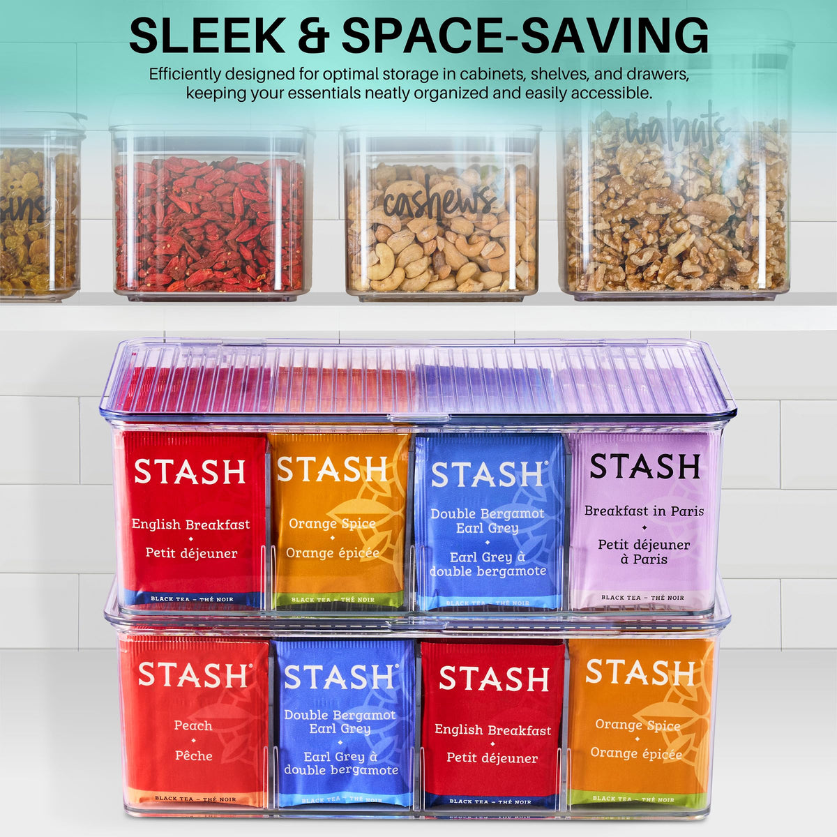 2 Pack Tea Bag Organizer Bins w (2 Count)