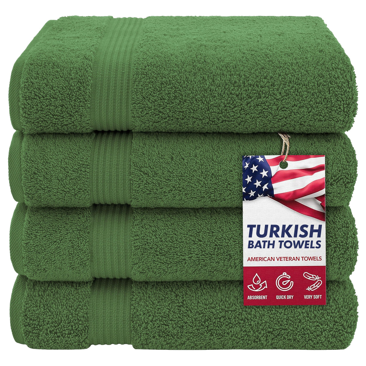 100% Cotton Turkish Bath Towels for Bathroom 4 Pack (4 Count)