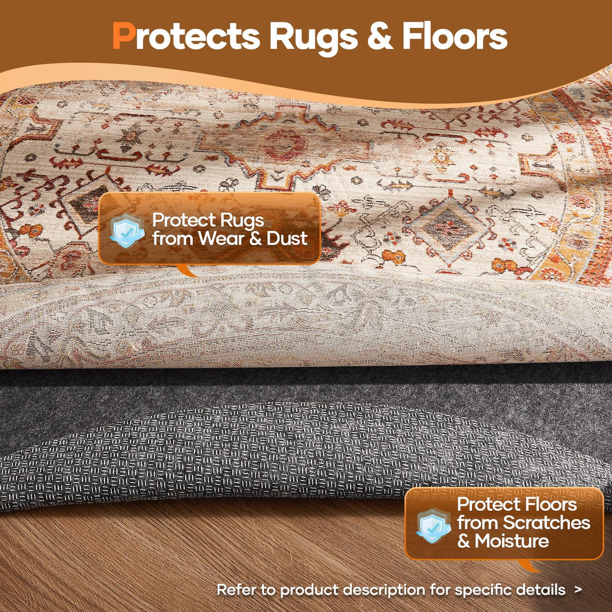 Non Slip Cushioned Rug Pad Gripper