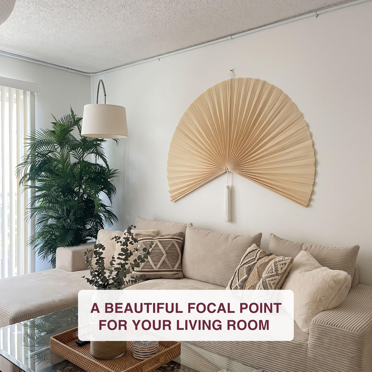 Beige Bamboo Wall Fan
