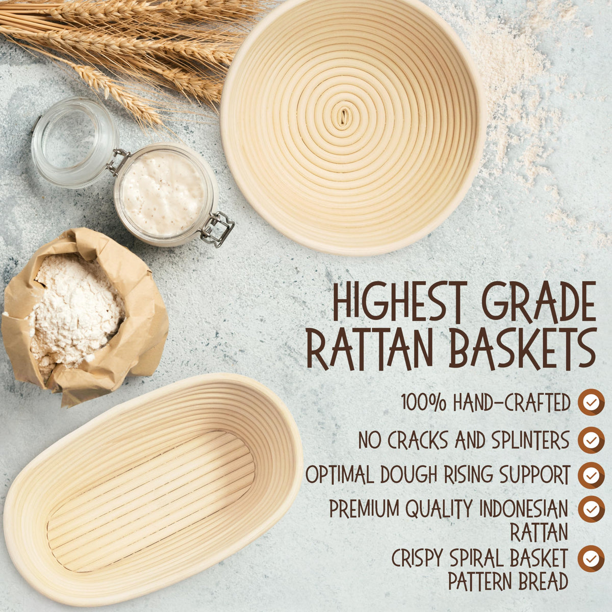 Sourdough Banneton Bread Proofing Basket