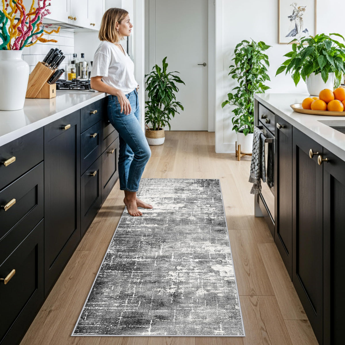 2x6 Abstract Kitchen Runner Rug (12 Sq Ft)