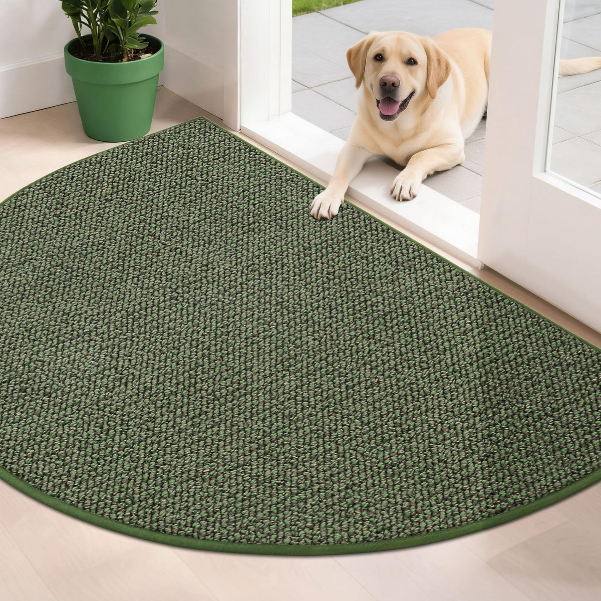 Dirt Trapper Door Mat 32" x 48" Half Circle Non Slip Rugs