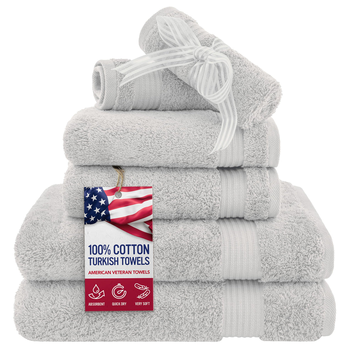 6 Piece Towel Set for Bathroom (6 Count)