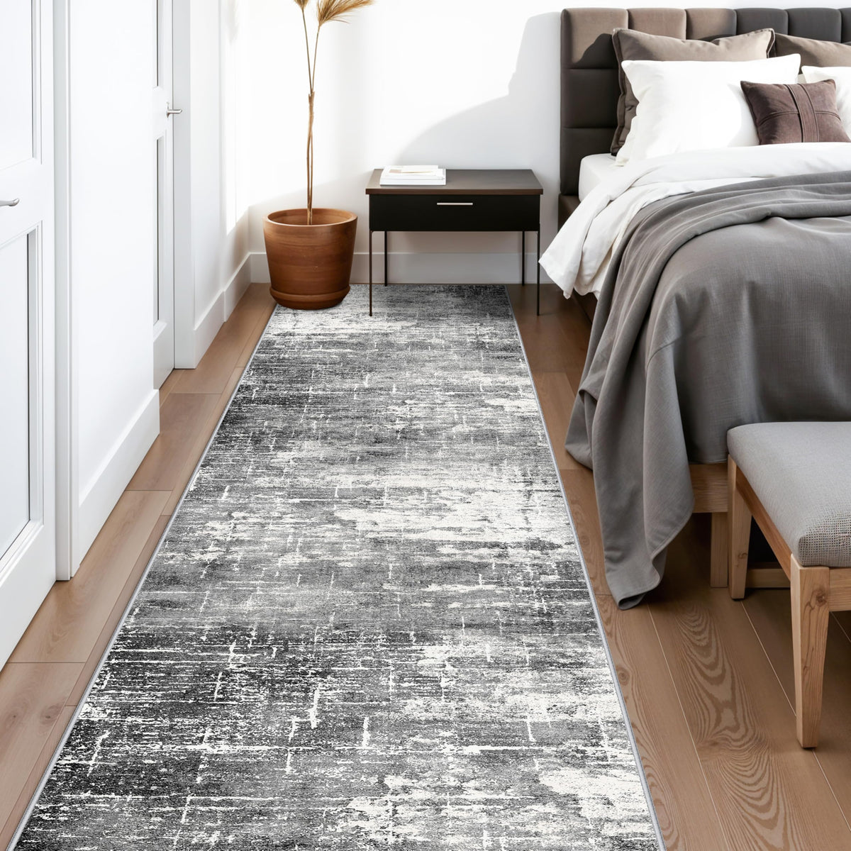 Abstract 14ft Long Runner Rug (34 Sq Ft)