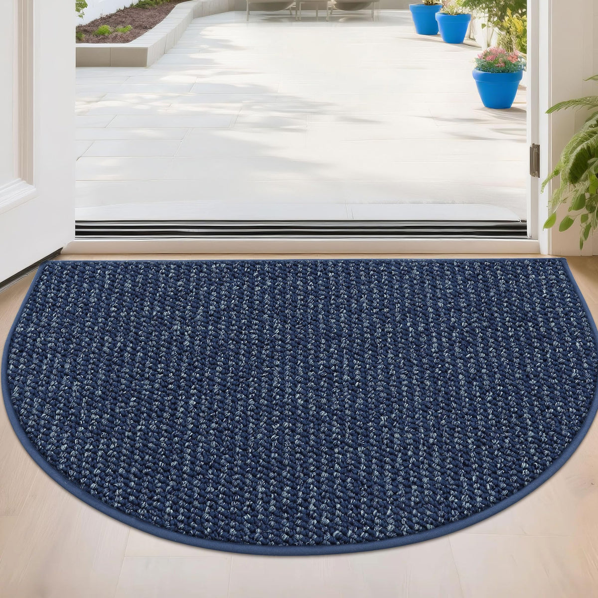 Dirt Trapper Door Mat 24" x 36" Half Circle Non Slip Rugs