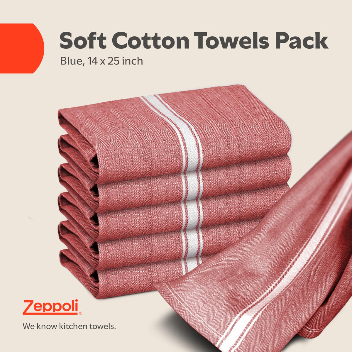 Classic 15 Pack 100% Natural Cotton Kitchen Towel Set (15 Count)