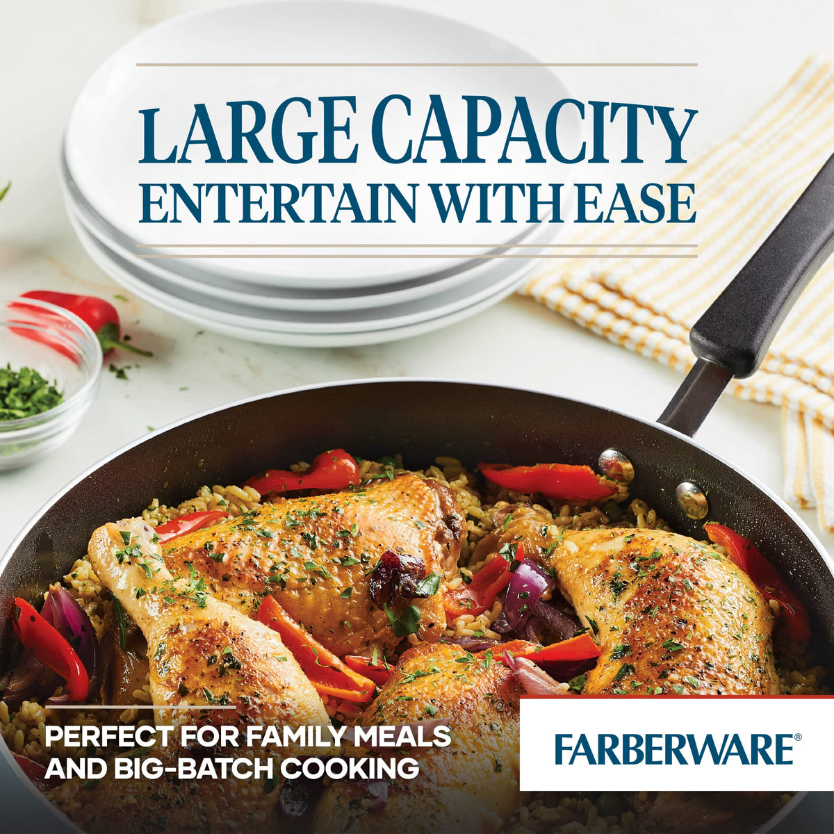 Cookstart DiamondMax Nonstick Jumbo Cooker with Lid and Helper Handle