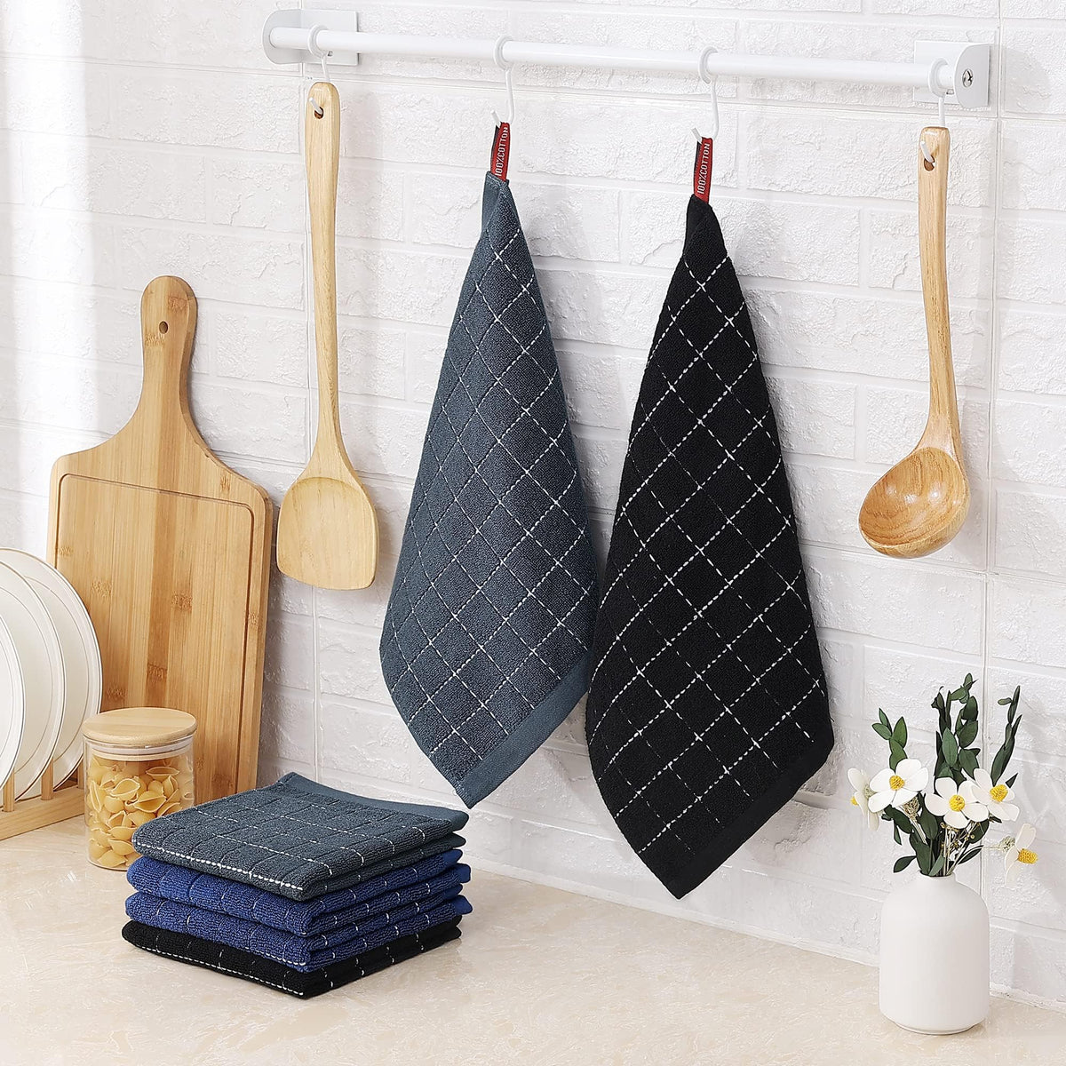 100% Cotton Terry Kitchen Dish Cloths (8 Count)