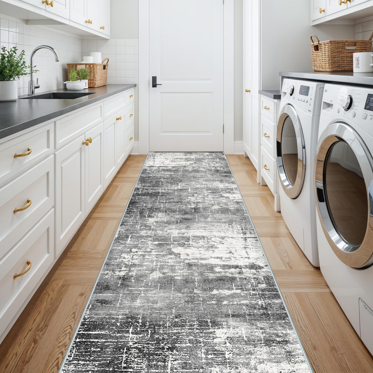 Washable 12ft Kitchen Area Rug (27 Sq Ft)