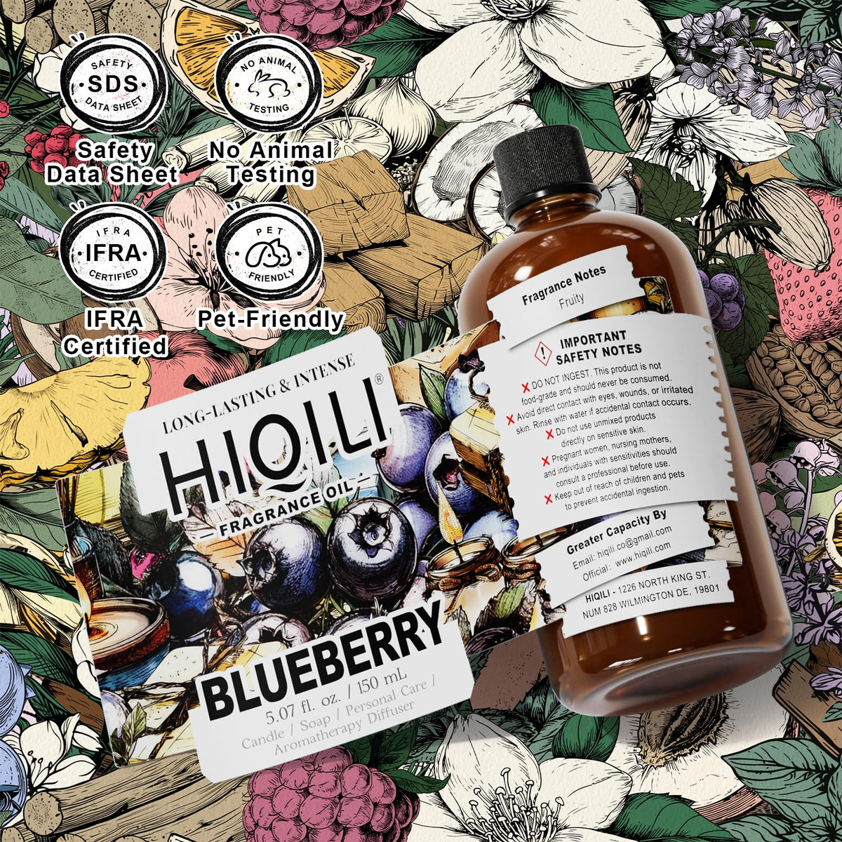 Blueberry Fragranc Oil for Soap & Candle Making Supplies (5.07 Fl Oz)