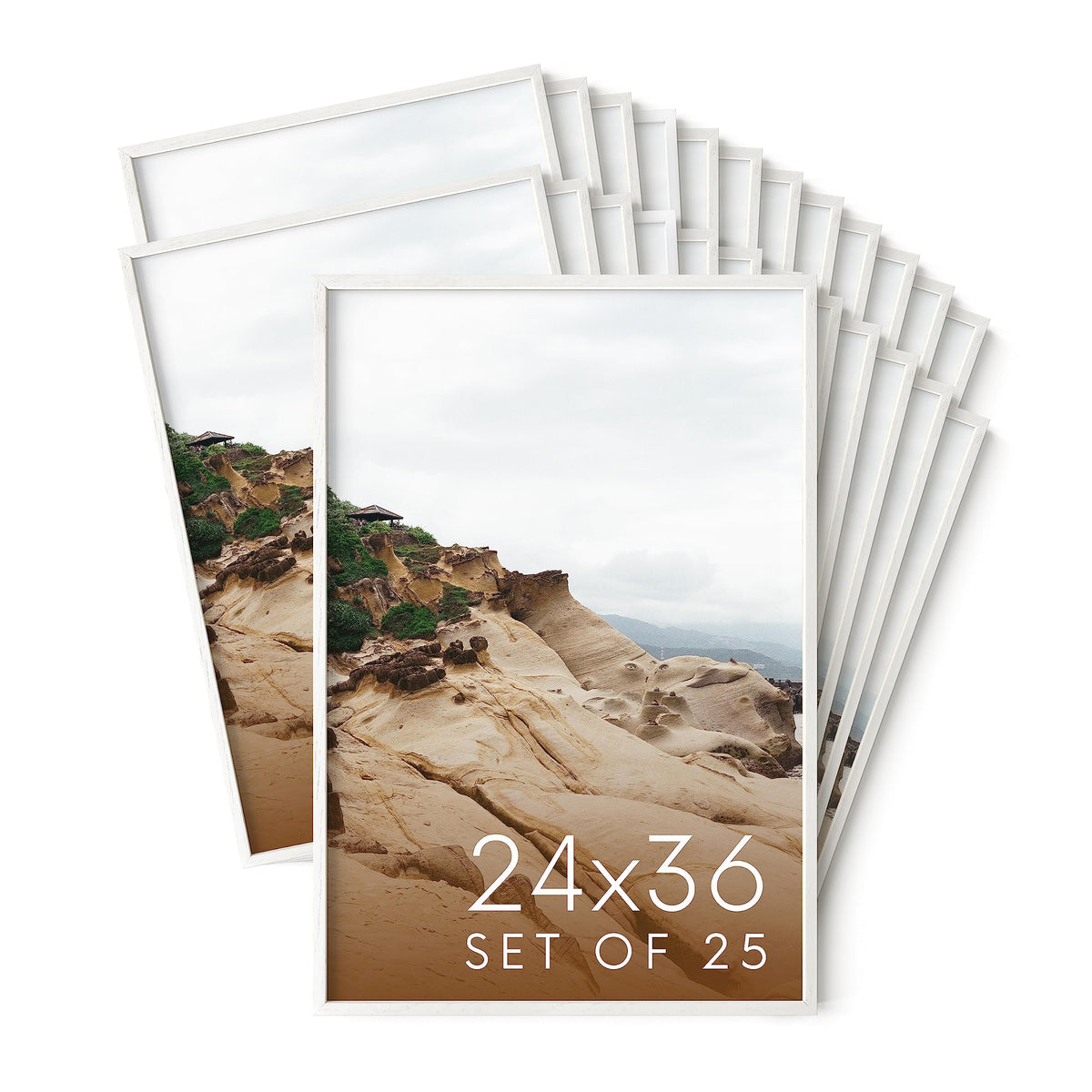 24x36 White Oak Wood Picture Frames Set of 25