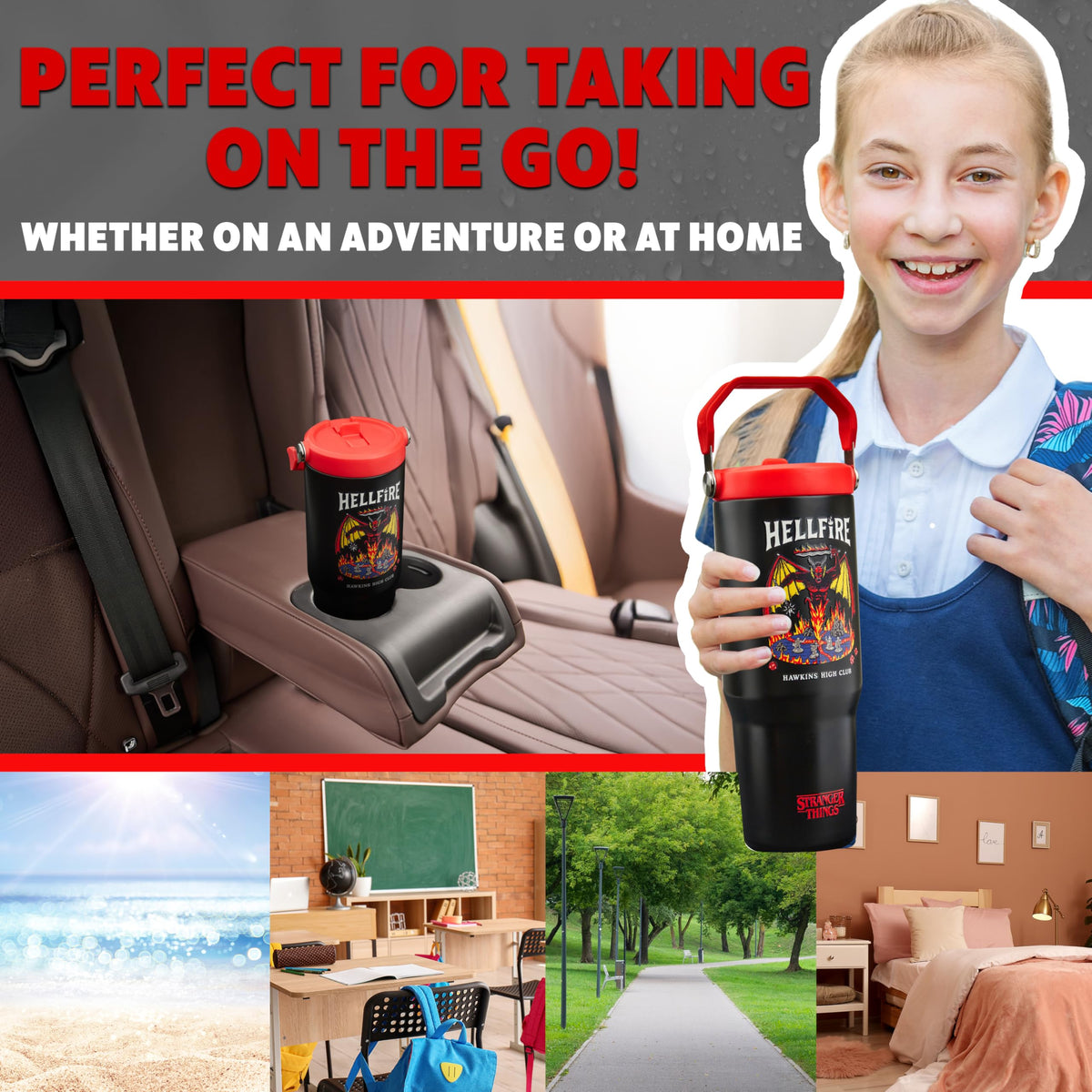 Stranger Things Tumbler Stainless Steel with Straw 30oz Kids Teens Insulated Cup with Lid Travel Mug Cups for School Sports Gifts for Kids