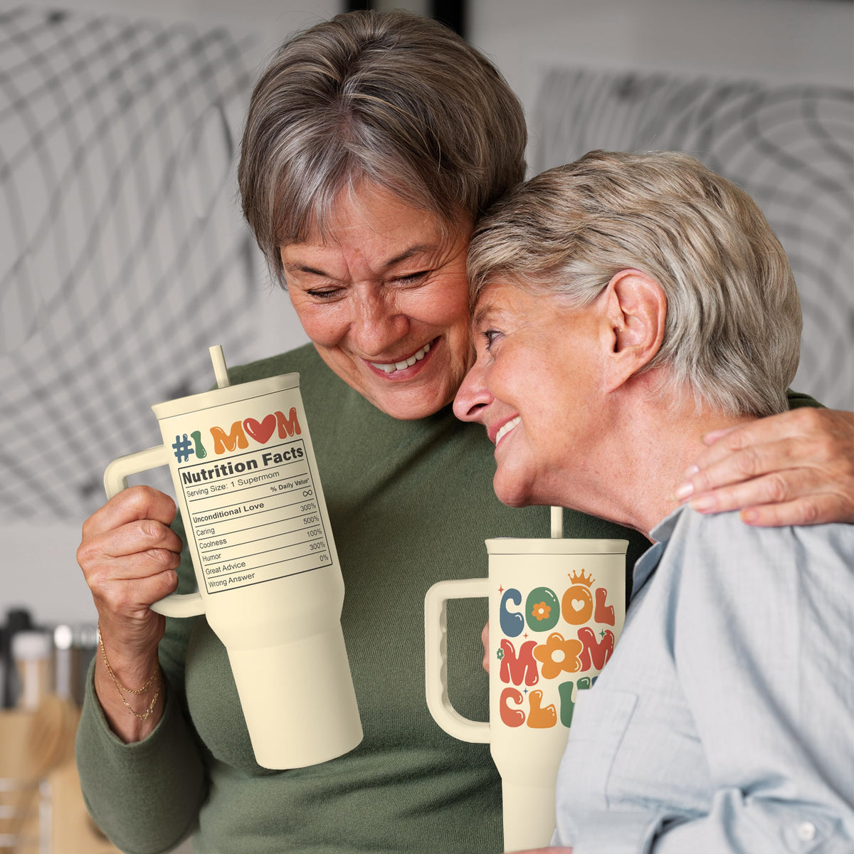 Mom Tumbler with Handle 40oz