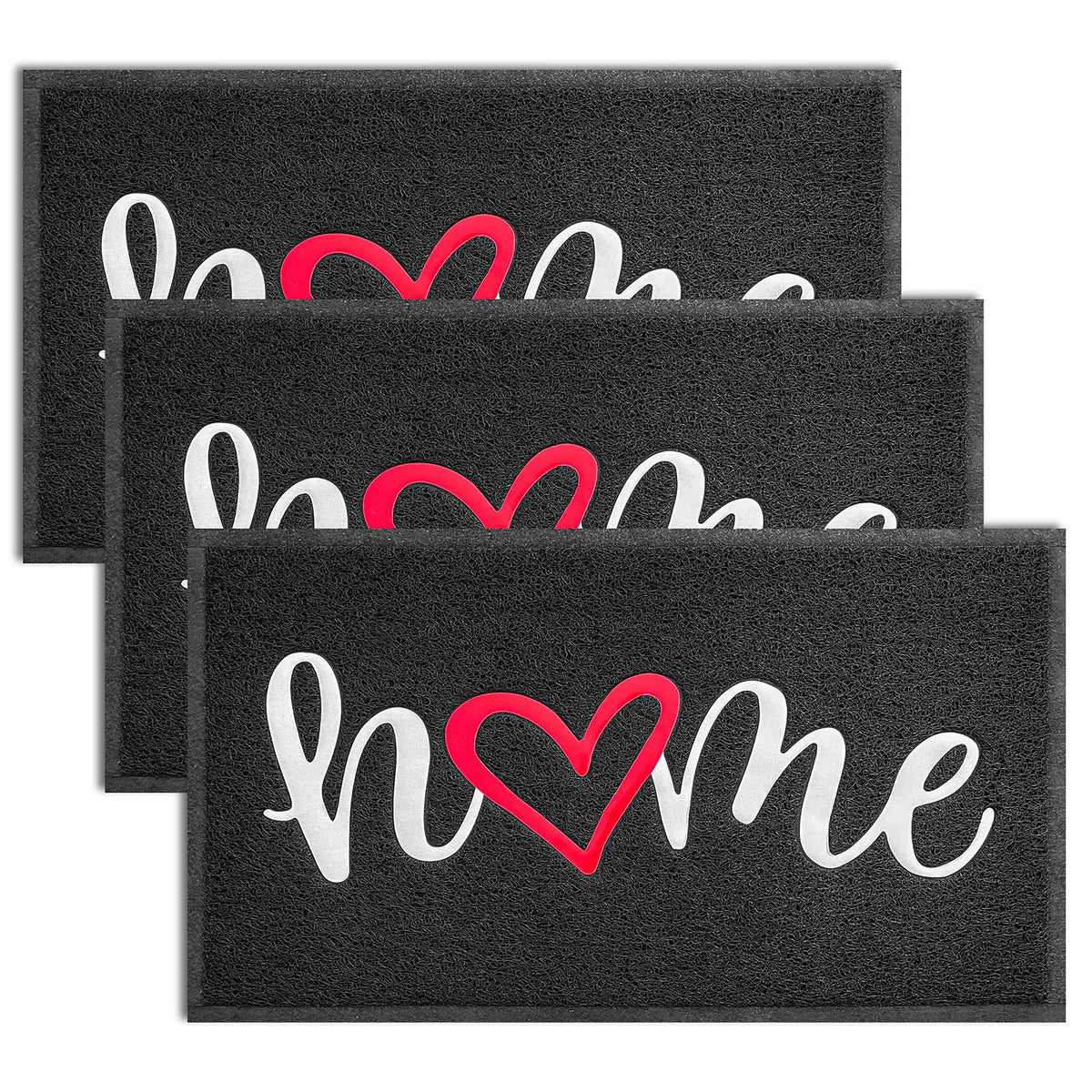 Door Mat 3 Pack Outside Inside Home Doormat 30"x17.5" Durable Floor Mat Non Slip Rug Ultra Absorb Mud Easy Clean Front Doormat for Garage (1575 Count)