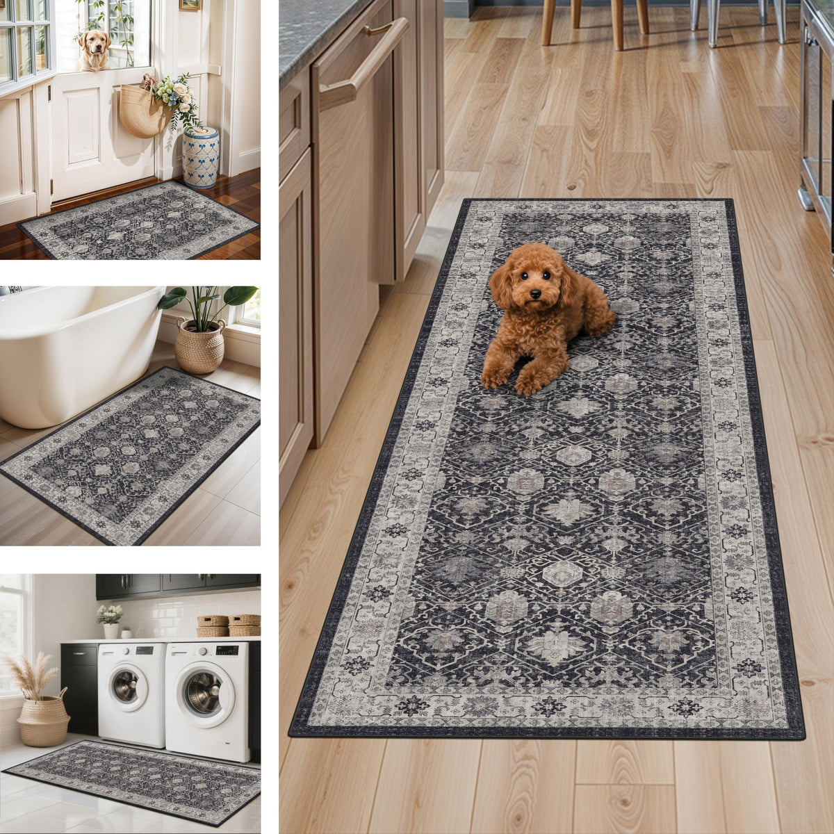 3 Pieces Kitchen Rug Sets (24 Sq Ft)