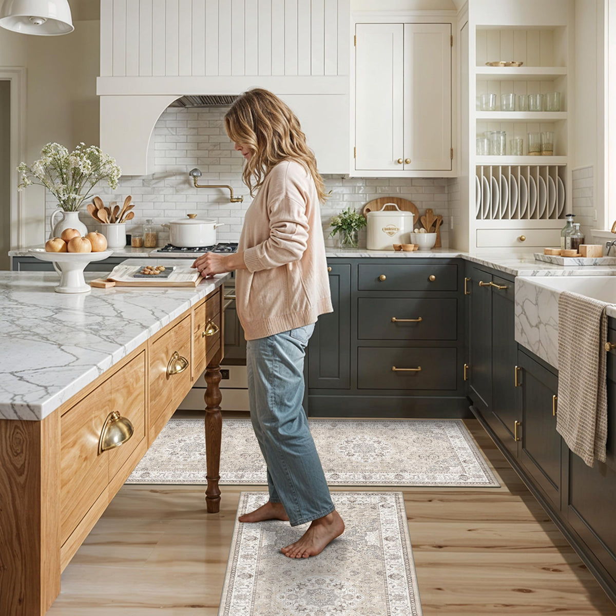 2 Piece Kitchen Runner Rug Set (14 Sq Ft)