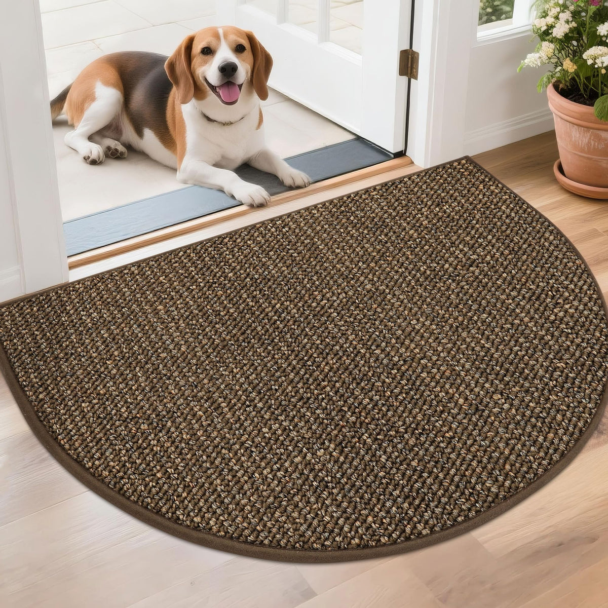 Dirt Trapper Door Mat 26" x 40" Half Circle Non Slip Rugs