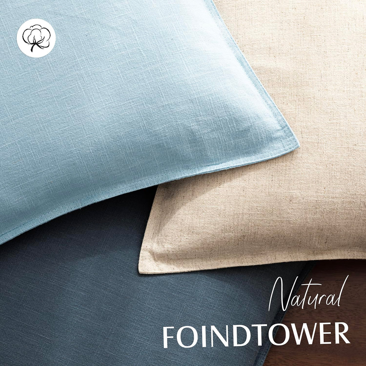 Pack of 2 Decorative Linen Solid Throw Pillow Covers Accent Lumbar Cushion Case Boho Farmhouse Pillowcase for Chair Couch Sofa Bedroom Living Room Home Decor 12 x 20 Inch Light Blue