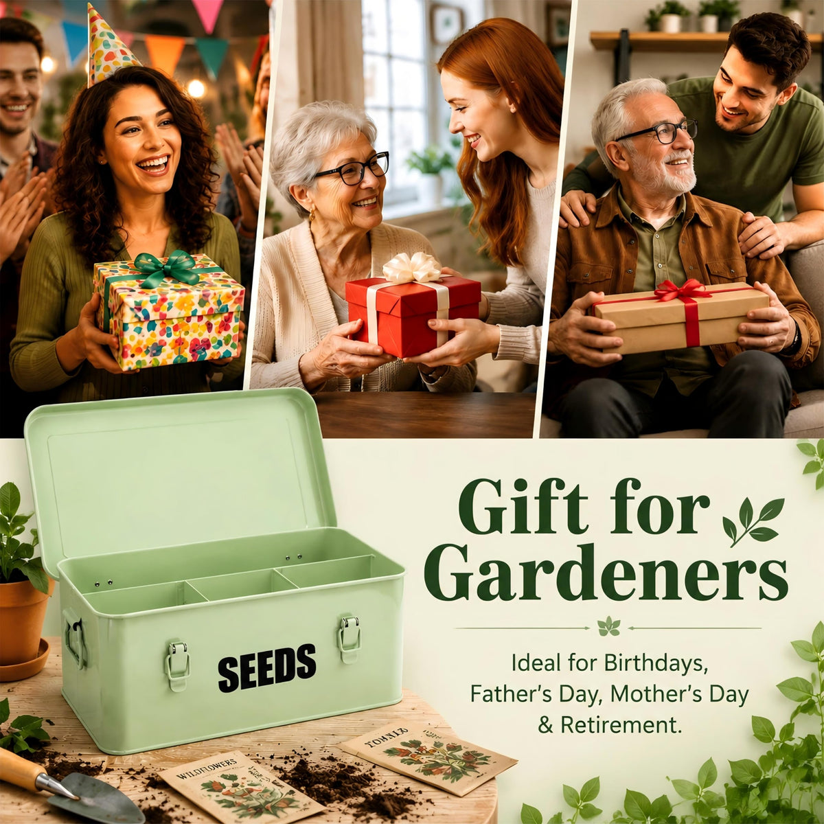Seed Saving Box with 4 Compartments